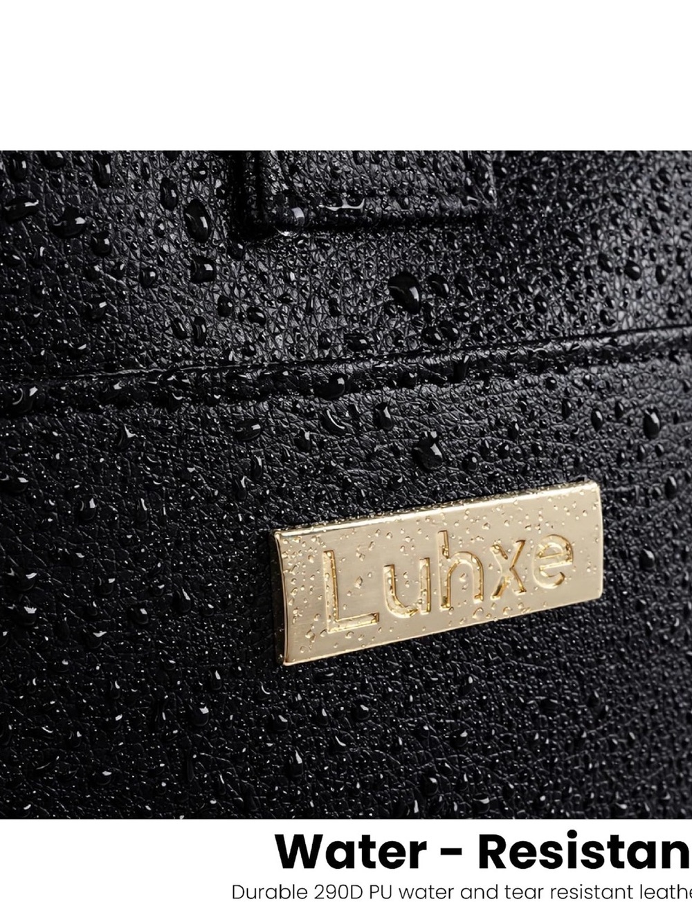 Luhxe Black Duffel Bag with Gold Hardware - Travel Weekender - Picture 3 of 5